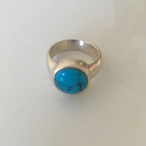 Sterling Silver Turquoise Ring Size 8.5